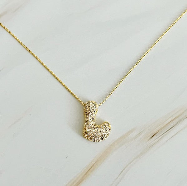 Crystal Bubble Initial Necklace-Ellison and Young-L-OS-[option4]-[option5]-[option6]-[option7]-[option8]-Shop-Boutique-Clothing-for-Women-Online