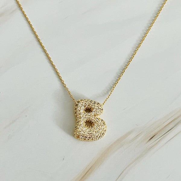 Crystal Bubble Initial Necklace-Ellison and Young-B-OS-[option4]-[option5]-[option6]-[option7]-[option8]-Shop-Boutique-Clothing-for-Women-Online