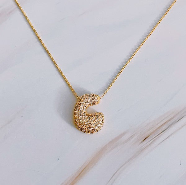 Crystal Bubble Initial Necklace-Ellison and Young-C-OS-[option4]-[option5]-[option6]-[option7]-[option8]-Shop-Boutique-Clothing-for-Women-Online