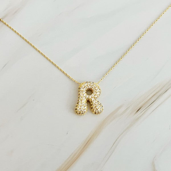 Crystal Bubble Initial Necklace-Ellison and Young-R-OS-[option4]-[option5]-[option6]-[option7]-[option8]-Shop-Boutique-Clothing-for-Women-Online