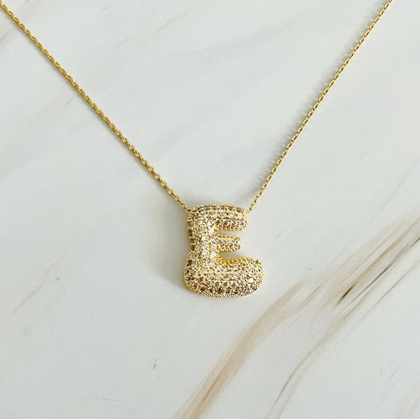 Crystal Bubble Initial Necklace-Ellison and Young-E-OS-[option4]-[option5]-[option6]-[option7]-[option8]-Shop-Boutique-Clothing-for-Women-Online