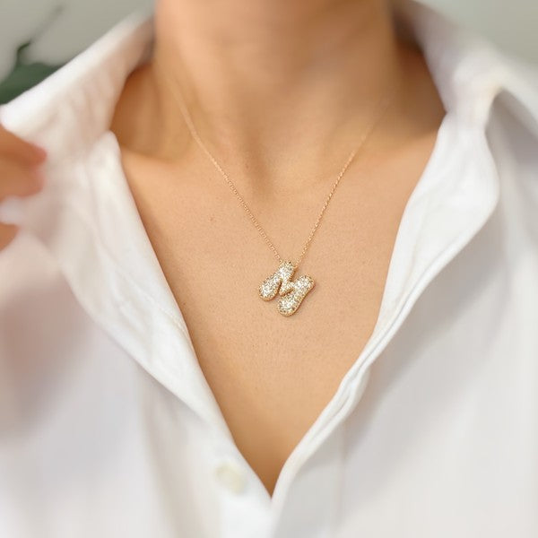 Crystal Bubble Initial Necklace-Ellison and Young-[option4]-[option5]-[option6]-[option7]-[option8]-Shop-Boutique-Clothing-for-Women-Online