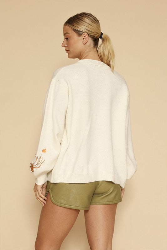 Embroidered detail cardigan-Miss Sparkling-[option4]-[option5]-[option6]-[option7]-[option8]-Shop-Boutique-Clothing-for-Women-Online