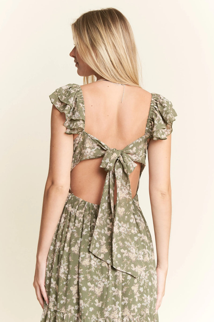 Jade By Jane Ruffle Sleeve Tiered Maxi Dress-Dresses-Trendsi-[option4]-[option5]-[option6]-[option7]-[option8]-Shop-Boutique-Clothing-for-Women-Online