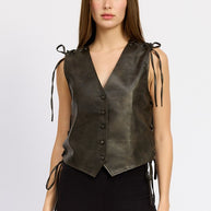 LEATHER VEST WITH LACE DETAIL-Emory Park-[option4]-[option5]-[option6]-[option7]-[option8]-Shop-Boutique-Clothing-for-Women-Online