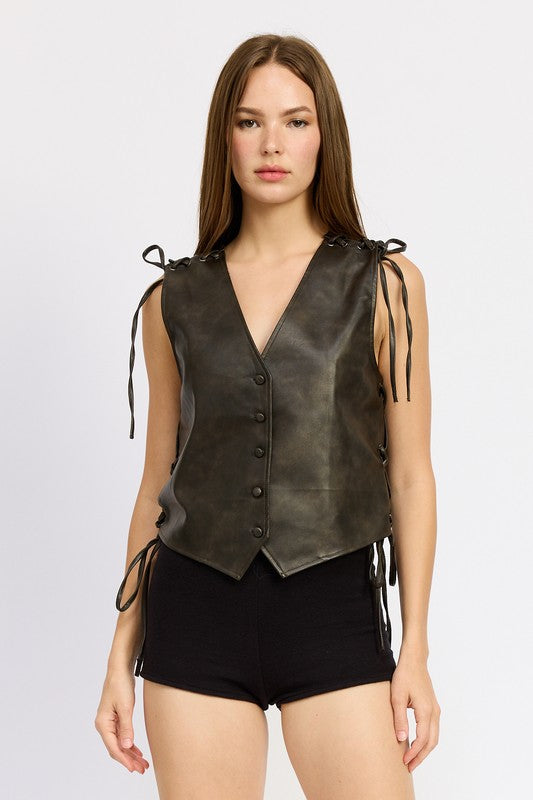 LEATHER VEST WITH LACE DETAIL-Emory Park-[option4]-[option5]-[option6]-[option7]-[option8]-Shop-Boutique-Clothing-for-Women-Online