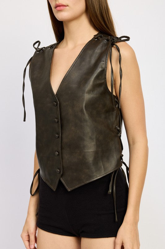 LEATHER VEST WITH LACE DETAIL-Emory Park-[option4]-[option5]-[option6]-[option7]-[option8]-Shop-Boutique-Clothing-for-Women-Online