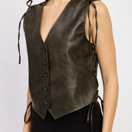 LEATHER VEST WITH LACE DETAIL-Emory Park-[option4]-[option5]-[option6]-[option7]-[option8]-Shop-Boutique-Clothing-for-Women-Online