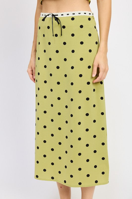 POLKA DOT MIDI SKIRT WITH LACE TRIM-Emory Park-[option4]-[option5]-[option6]-[option7]-[option8]-Shop-Boutique-Clothing-for-Women-Online