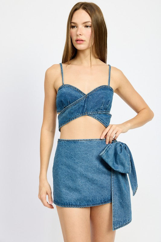 WRAPPED DETAIL DENIM TOP-Emory Park-DENIM-S-[option4]-[option5]-[option6]-[option7]-[option8]-Shop-Boutique-Clothing-for-Women-Online