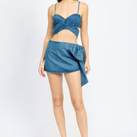 WRAPPED DETAIL DENIM TOP-Emory Park-[option4]-[option5]-[option6]-[option7]-[option8]-Shop-Boutique-Clothing-for-Women-Online