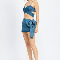 WRAPPED DETAIL DENIM TOP-Emory Park-[option4]-[option5]-[option6]-[option7]-[option8]-Shop-Boutique-Clothing-for-Women-Online