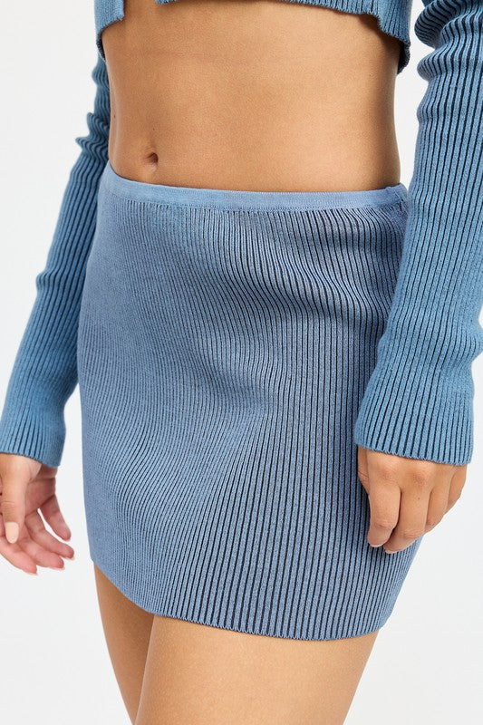CONTRASTED RIB MINI SKIRT-Emory Park-[option4]-[option5]-[option6]-[option7]-[option8]-Shop-Boutique-Clothing-for-Women-Online