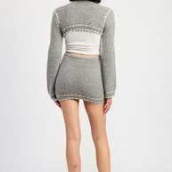 CROPPED BUBBLE SLEEVE CARDIGAN TOP-Emory Park-[option4]-[option5]-[option6]-[option7]-[option8]-Shop-Boutique-Clothing-for-Women-Online