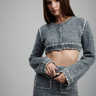 CROPPED BUBBLE SLEEVE CARDIGAN TOP-Emory Park-[option4]-[option5]-[option6]-[option7]-[option8]-Shop-Boutique-Clothing-for-Women-Online