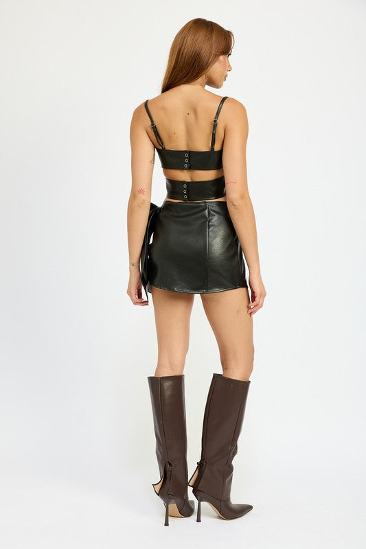 WRAPPED LEATHER CROP TOP-Emory Park-[option4]-[option5]-[option6]-[option7]-[option8]-Shop-Boutique-Clothing-for-Women-Online