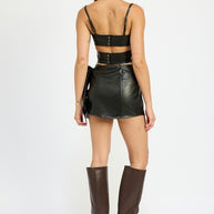WRAPPED LEATHER CROP TOP-Emory Park-[option4]-[option5]-[option6]-[option7]-[option8]-Shop-Boutique-Clothing-for-Women-Online