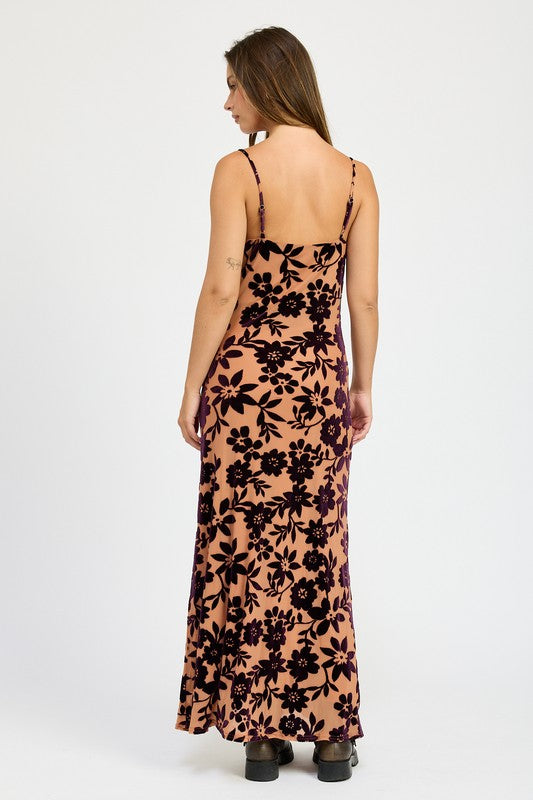 FLORAL PRINT COWL NECK MAXI DRESS-Emory Park-[option4]-[option5]-[option6]-[option7]-[option8]-Shop-Boutique-Clothing-for-Women-Online