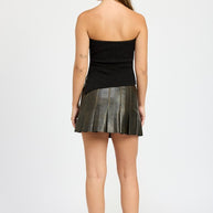 LEATHER PLEATED SKIRT-Emory Park-[option4]-[option5]-[option6]-[option7]-[option8]-Shop-Boutique-Clothing-for-Women-Online