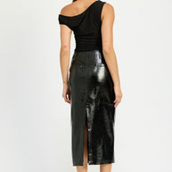 FITTED PENCIL SKIRT WITH SLIT-Emory Park-[option4]-[option5]-[option6]-[option7]-[option8]-Shop-Boutique-Clothing-for-Women-Online