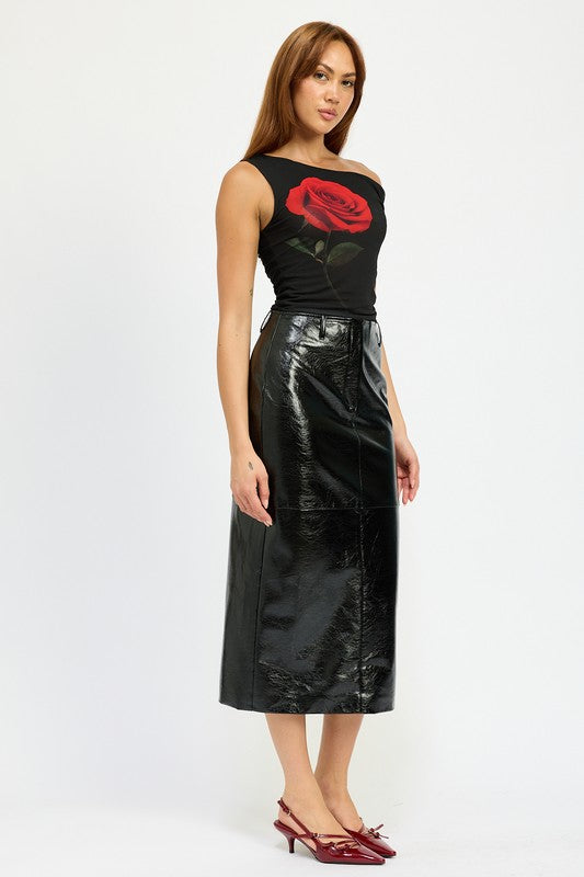 FITTED PENCIL SKIRT WITH SLIT-Emory Park-[option4]-[option5]-[option6]-[option7]-[option8]-Shop-Boutique-Clothing-for-Women-Online
