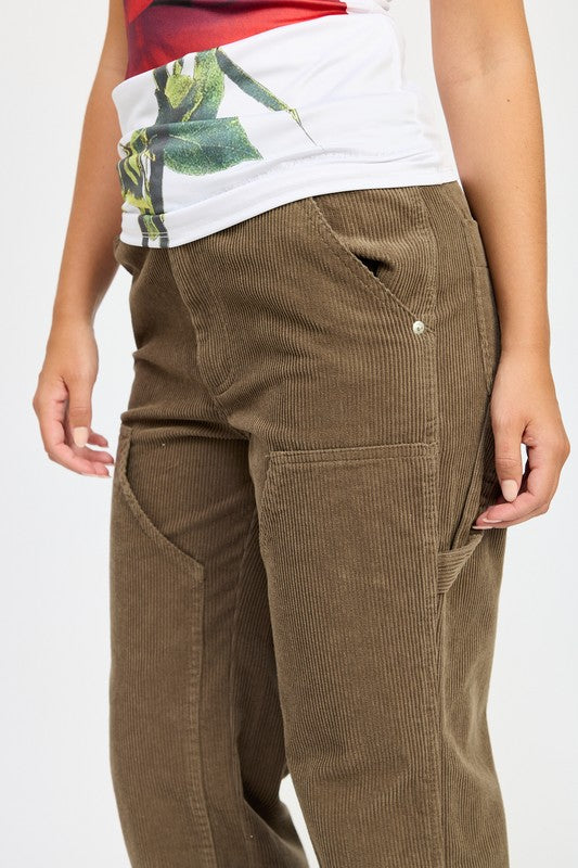 CORDUROY FULL PANTS WITH POCKETS-Emory Park-[option4]-[option5]-[option6]-[option7]-[option8]-Shop-Boutique-Clothing-for-Women-Online