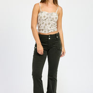 VELVET RUCHED TOP WITH LACE DETAIL-Emory Park-[option4]-[option5]-[option6]-[option7]-[option8]-Shop-Boutique-Clothing-for-Women-Online