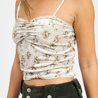 VELVET RUCHED TOP WITH LACE DETAIL-Emory Park-[option4]-[option5]-[option6]-[option7]-[option8]-Shop-Boutique-Clothing-for-Women-Online