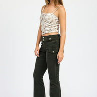 VELVET RUCHED TOP WITH LACE DETAIL-Emory Park-[option4]-[option5]-[option6]-[option7]-[option8]-Shop-Boutique-Clothing-for-Women-Online