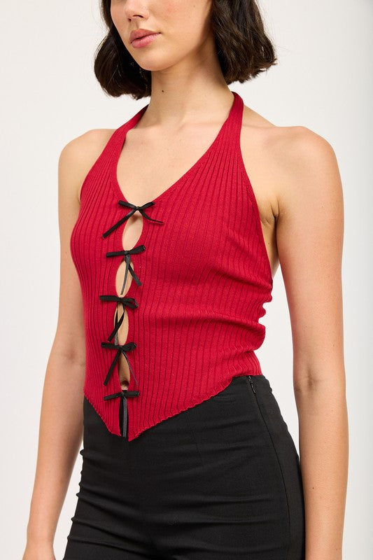 HALTER NECK TO WITH BOW DETAILS-Emory Park-[option4]-[option5]-[option6]-[option7]-[option8]-Shop-Boutique-Clothing-for-Women-Online