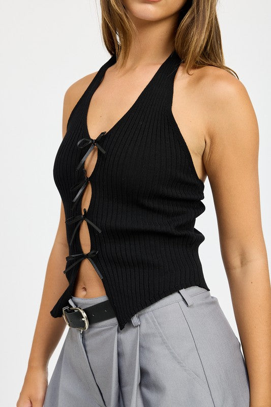HALTER NECK TO WITH BOW DETAILS-Emory Park-[option4]-[option5]-[option6]-[option7]-[option8]-Shop-Boutique-Clothing-for-Women-Online