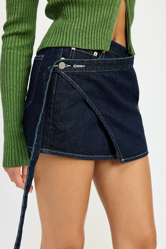 WRAPPED MINI DENIM SKIRT-Emory Park-[option4]-[option5]-[option6]-[option7]-[option8]-Shop-Boutique-Clothing-for-Women-Online