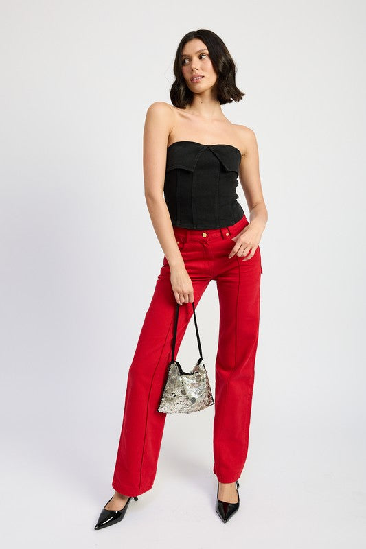 FOLD OVER CORSET TOP-Emory Park-[option4]-[option5]-[option6]-[option7]-[option8]-Shop-Boutique-Clothing-for-Women-Online