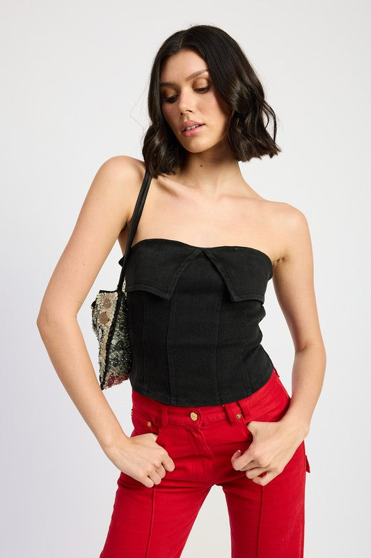 FOLD OVER CORSET TOP-Emory Park-BLACK-S-[option4]-[option5]-[option6]-[option7]-[option8]-Shop-Boutique-Clothing-for-Women-Online
