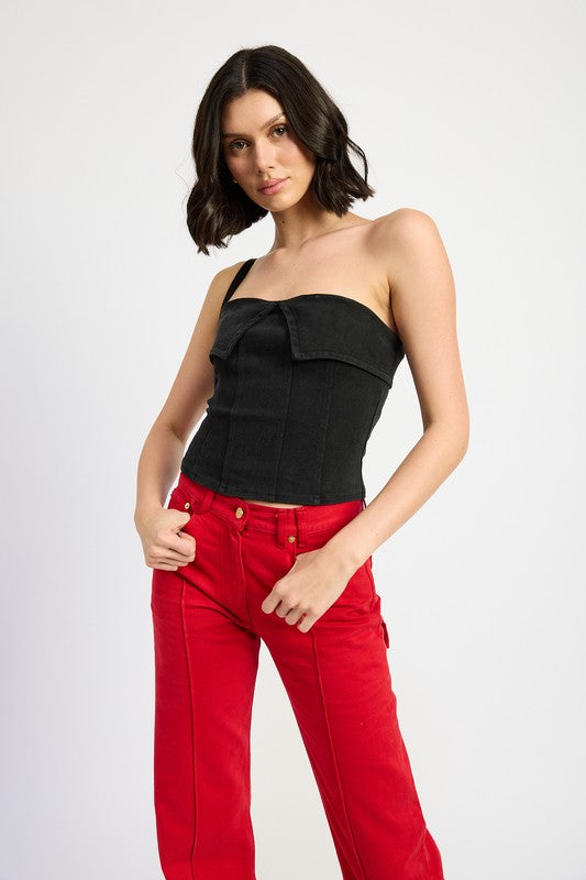 FOLD OVER CORSET TOP-Emory Park-[option4]-[option5]-[option6]-[option7]-[option8]-Shop-Boutique-Clothing-for-Women-Online