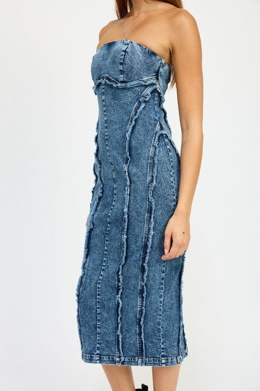 TUBE FRAYED SEAM MIDI DRESS-Emory Park-[option4]-[option5]-[option6]-[option7]-[option8]-Shop-Boutique-Clothing-for-Women-Online