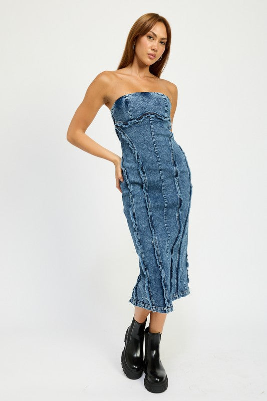 TUBE FRAYED SEAM MIDI DRESS-Emory Park-[option4]-[option5]-[option6]-[option7]-[option8]-Shop-Boutique-Clothing-for-Women-Online