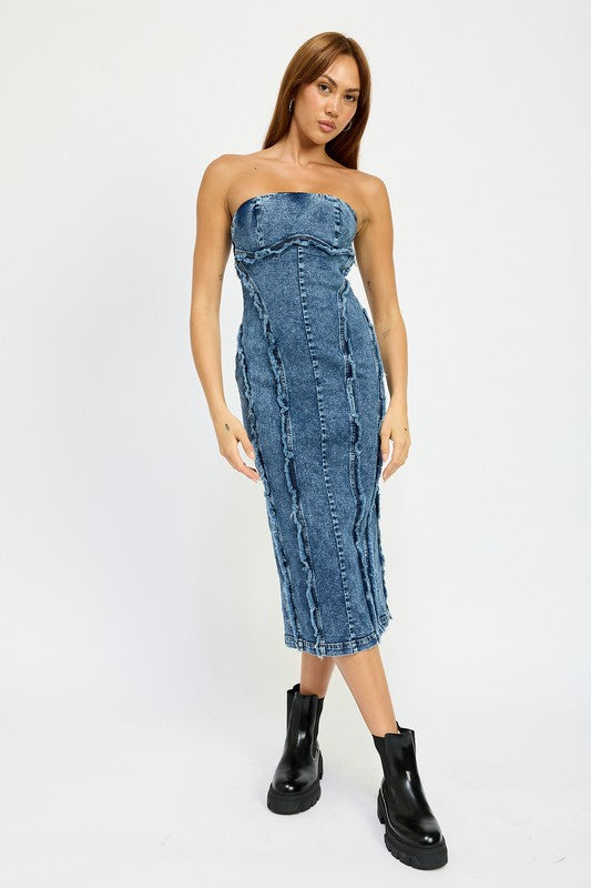 TUBE FRAYED SEAM MIDI DRESS-Emory Park-[option4]-[option5]-[option6]-[option7]-[option8]-Shop-Boutique-Clothing-for-Women-Online
