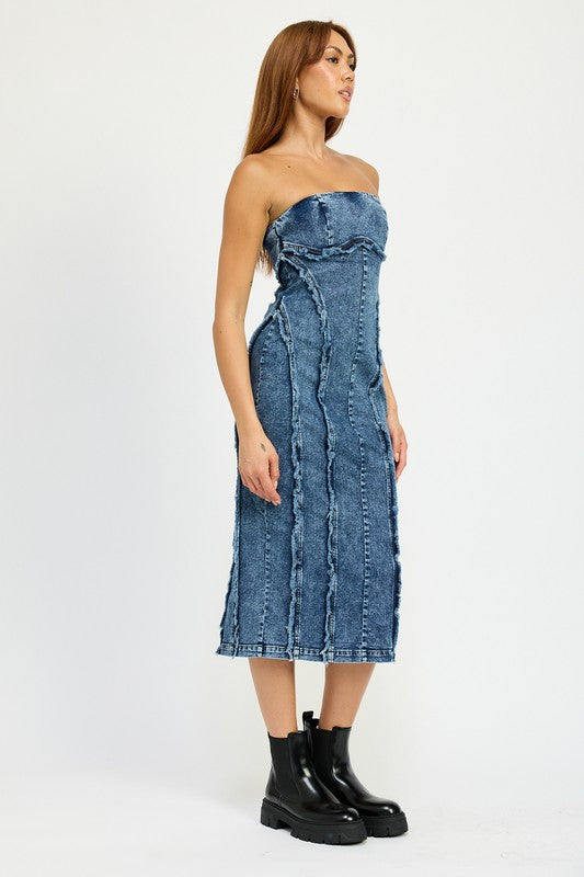 TUBE FRAYED SEAM MIDI DRESS-Emory Park-[option4]-[option5]-[option6]-[option7]-[option8]-Shop-Boutique-Clothing-for-Women-Online