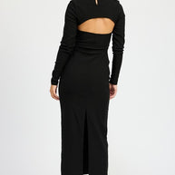 LONG SLEEVE CUTOUT MIDI DRESS-Emory Park-[option4]-[option5]-[option6]-[option7]-[option8]-Shop-Boutique-Clothing-for-Women-Online