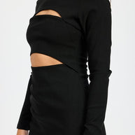LONG SLEEVE CUTOUT MIDI DRESS-Emory Park-[option4]-[option5]-[option6]-[option7]-[option8]-Shop-Boutique-Clothing-for-Women-Online