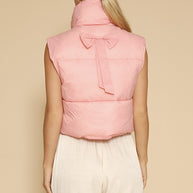 Bow cropped puffer vest-Miss Sparkling-[option4]-[option5]-[option6]-[option7]-[option8]-Shop-Boutique-Clothing-for-Women-Online