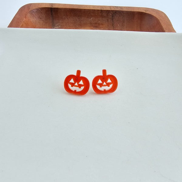 Jack O Lantern Pumpkin Studs - Orange Glitter-Spiffy & Splendid-Orange Glitter-OneSize-[option4]-[option5]-[option6]-[option7]-[option8]-Shop-Boutique-Clothing-for-Women-Online