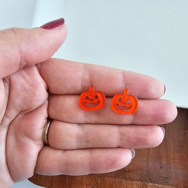 Jack O Lantern Pumpkin Studs - Orange Glitter-Spiffy & Splendid-Orange Glitter-OneSize-[option4]-[option5]-[option6]-[option7]-[option8]-Shop-Boutique-Clothing-for-Women-Online