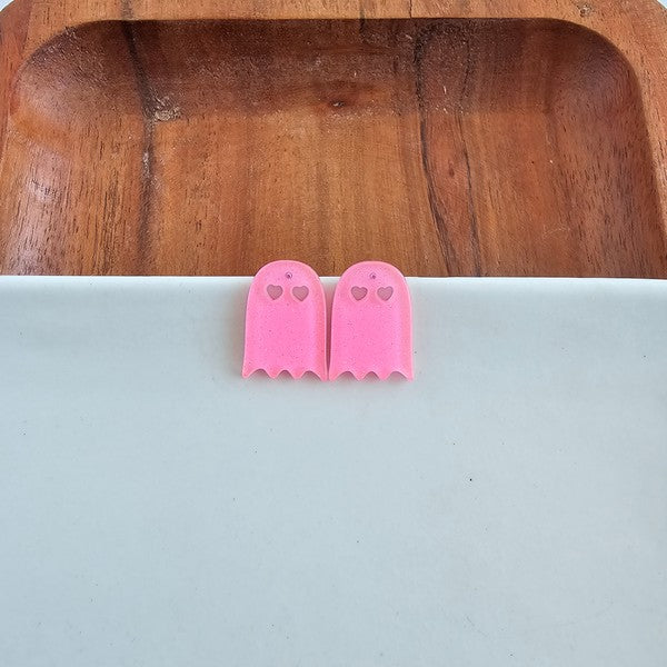 Ghost Studs - Pink Glitter-Spiffy & Splendid-Pink Glitter-OneSize-[option4]-[option5]-[option6]-[option7]-[option8]-Shop-Boutique-Clothing-for-Women-Online