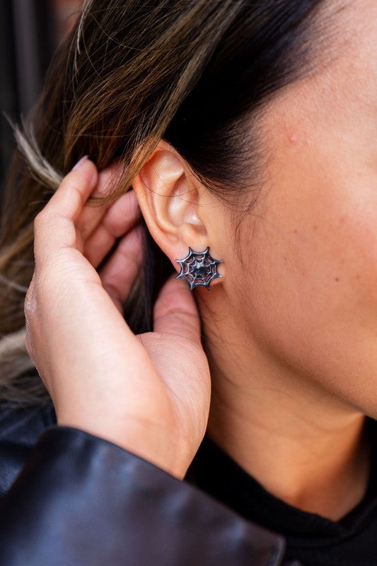 Spider Web Studs - Black-Spiffy & Splendid-Black-OneSize-[option4]-[option5]-[option6]-[option7]-[option8]-Shop-Boutique-Clothing-for-Women-Online