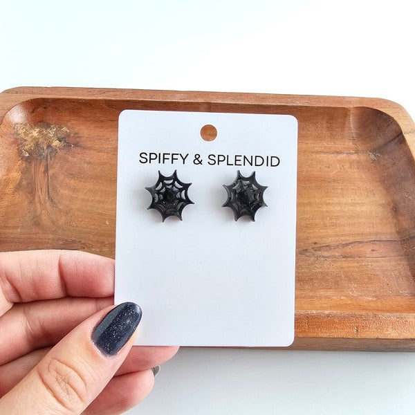 Spider Web Studs - Black-Spiffy & Splendid-Black-OneSize-[option4]-[option5]-[option6]-[option7]-[option8]-Shop-Boutique-Clothing-for-Women-Online