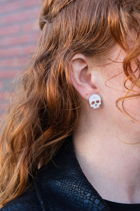 Skull Studs - White Glitter-Spiffy & Splendid-White Glitter-OneSize-[option4]-[option5]-[option6]-[option7]-[option8]-Shop-Boutique-Clothing-for-Women-Online