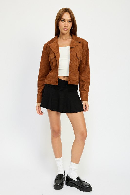 SUDE JACKET WITH POCKETS-Emory Park-[option4]-[option5]-[option6]-[option7]-[option8]-Shop-Boutique-Clothing-for-Women-Online