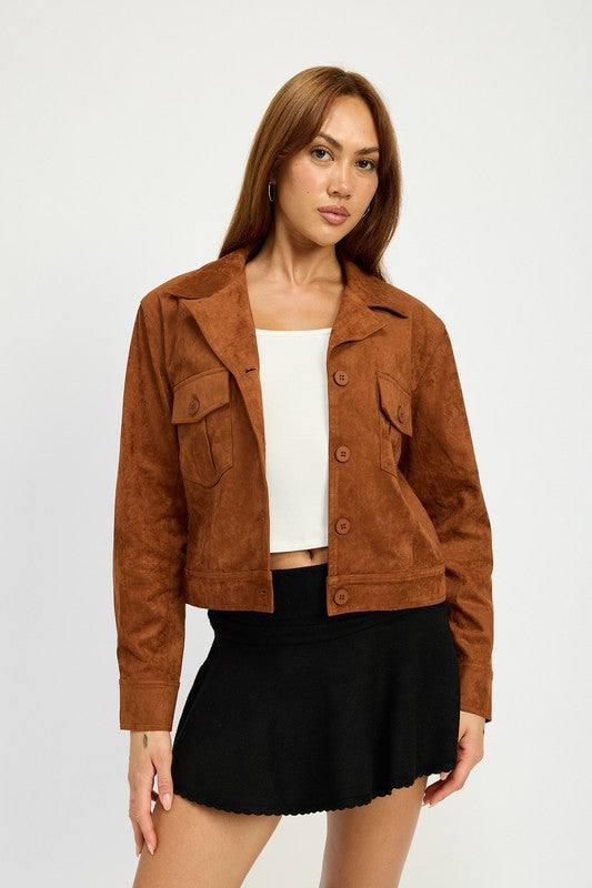SUDE JACKET WITH POCKETS-Emory Park-[option4]-[option5]-[option6]-[option7]-[option8]-Shop-Boutique-Clothing-for-Women-Online